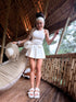 CORRUGATED shorts + belt GIFT "AMELIA" - light beige